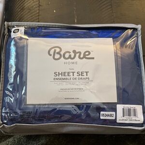 Bare Home Premium 1800 Collection 3-Piece Bed Sheet Set, Twin, Dark Blue